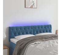 vidaXL Testiera a LED Blu Scuro 160x7x78/88 cm in Velluto