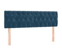 vidaXL Testiera a LED Blu Scuro 160x7x78/88 cm in Velluto