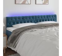 vidaXL Testiera a LED Blu Scuro 200x7x78/88 cm in Velluto