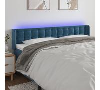 vidaXL Testiera a LED Blu Scuro 203x16x78/88 cm in Velluto