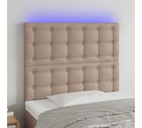 VidaXL Testiera a LED Cappuccino 100x5x118/128 cm in Similpelle