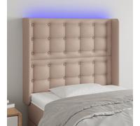 vidaXL Testiera a LED Cappuccino 103x23x118/128 cm in Similpelle