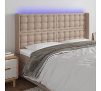 vidaXL Testiera a LED Cappuccino 147x16x118/128 cm in Similpelle