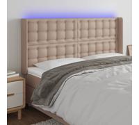 vidaXL Testiera a LED Cappuccino 147x16x118/128 cm in Similpelle