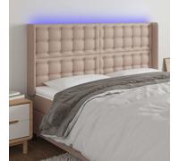 vidaXL Testiera a LED Cappuccino 163x16x118/128 cm in Similpelle
