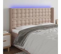 vidaXL Testiera a LED Cappuccino 183x16x118/128 cm in Similpelle