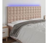 VidaXL Testiera a LED Cappuccino 200x5x118/128 cm in Similpelle