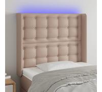 VidaXL Testiera a LED Cappuccino 93x16x118/128 cm in Similpelle