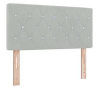 vidaXL Testiera a LED con Bottone di Cristallo Imbottita Grigia Chiara 90 cm in VellutoTestiera letto