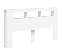 vidaXL Testiera LED Bianca 180x18,5x103,5 cm Legno Multistrato, testiera LED, Testata con LED, testiera con Ripiani, testiera con LED