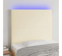vidaXL Testiera a LED Crema 100x5x118/128 cm in Similpelle
