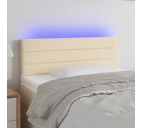 vidaXL Testiera a LED Crema 100x5x78/88 cm in Tessuto
