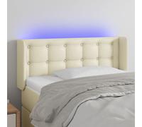 vidaXL Testiera a LED Crema 103x16x78/88 cm in Similpelle