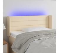 vidaXL Testiera a LED Crema 103x16x78/88 cm in Tessuto