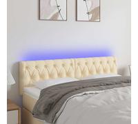 vidaXL Testiera a LED Crema 144x7x78/88 cm in Tessuto