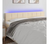 vidaXL Testiera a LED Crema 160x5x78/88 cm in Tessuto