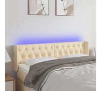 VidaXL Testiera a LED Crema 163x16x78/88 cm in Tessuto