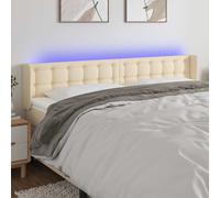 vidaXL Testiera a LED Crema 163x16x78/88 cm in Tessuto