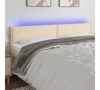 vidaXL Testiera a LED Crema 180x5x78/88 cm in Tessuto