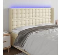 vidaXL Testiera a LED Crema 183x16x118/128 cm in Similpelle