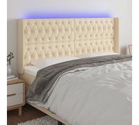 VidaXL Testiera a LED Crema 183x16x118/128 cm in Tessuto