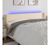 VidaXL Testiera a LED Crema 183x16x78/88 cm in Tessuto