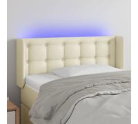 vidaXL Testiera a LED Crema 83x16x78/88 cm in Similpelle