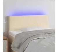 vidaXL Testiera a LED Crema 90x5x78/88 cm in Tessuto