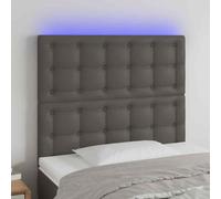VidaXL Testiera a LED Grigio 100x5x118/128cm in Similpelle