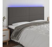 vidaXL Testiera a LED Grigio 180x5x118/128cm in Similpelle