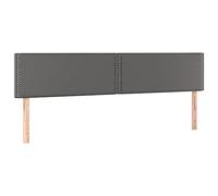 vidaXL Testiera a LED Grigio 200x5x78/88 cm in Similpelle