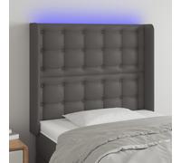VidaXL Testiera a LED Grigio 93x16x118/128 cm in Similpelle