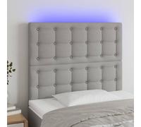 vidaXL Testiera a LED Grigio Chiaro 100x5x118/128 cm in Tessuto