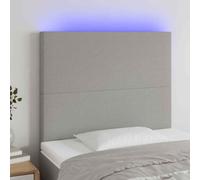 vidaXL Testiera a LED Grigio Chiaro 100x5x118/128 cm in Tessuto