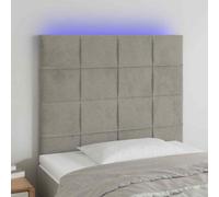 vidaXL Testiera a LED Grigio Chiaro 100x5x118/128 cm in Velluto