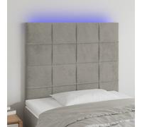 vidaXL Testiera a LED Grigio Chiaro 100x5x118/128 cm in Velluto