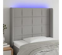vidaXL Testiera a LED Grigio Chiaro 103x16x118/128 cm in Tessuto