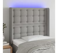 vidaXL Testiera a LED Grigio Chiaro 103x16x118/128 cm in Tessuto