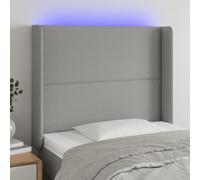 vidaXL Testiera a LED Grigio Chiaro 103x16x118/128 cm in Tessuto