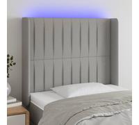 vidaXL Testiera a LED Grigio Chiaro 103x16x118/128 cm in Tessuto