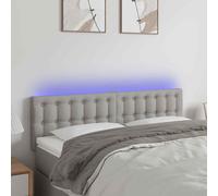 vidaXL Testiera a LED Grigio Chiaro 144x5x78/88 cm in Tessuto