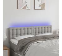 vidaXL Testiera a LED Grigio Chiaro 144x5x78/88 cm in Tessuto
