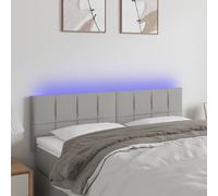 vidaXL Testiera a LED Grigio Chiaro 144x5x78/88 cm in Tessuto