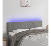 vidaXL Testiera a LED Grigio Chiaro 144x5x78/88 cm in Velluto