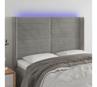 vidaXL Testiera a LED Grigio Chiaro 147x16x118/128 cm in Velluto