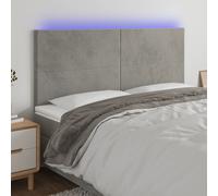 VidaXL Testiera a LED Grigio Chiaro 160x5x118/128 cm in Velluto