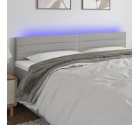 vidaXL Testiera a LED Grigio Chiaro 160x5x78/88 cm in Tessuto