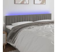 vidaXL Testiera a LED Grigio Chiaro 160x5x78/88 cm in Velluto