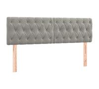 vidaXL Testiera a LED Grigio Chiaro 160x7x78/88 cm in Velluto