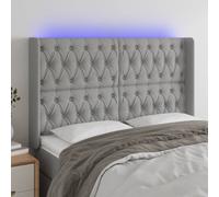 VidaXL Testiera a LED Grigio Chiaro 163x16x118/128 cm in Tessuto